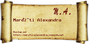 Maróti Alexandra névjegykártya